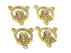 10 pieces - Rosary center medal piece connectors antiqued golden color small charms dual sided - rosary making - GB064s