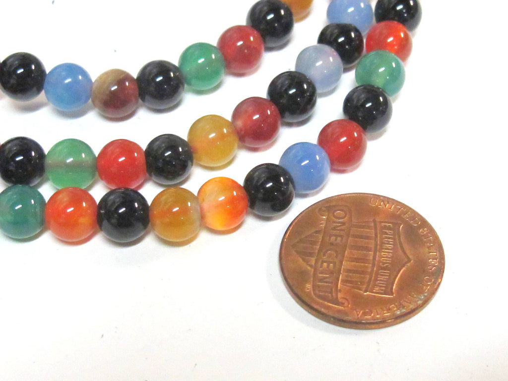 108 beads small 6 mm size mix color agate mala making Beads supply - ML003B