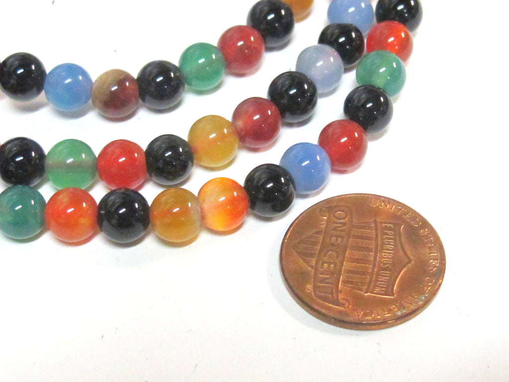 108 beads small 6 mm size mix color agate mala making Beads supply - ML003B