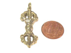 1 pendant - Tibetan vajra dorje Brass pendant from Nepal - CP047B