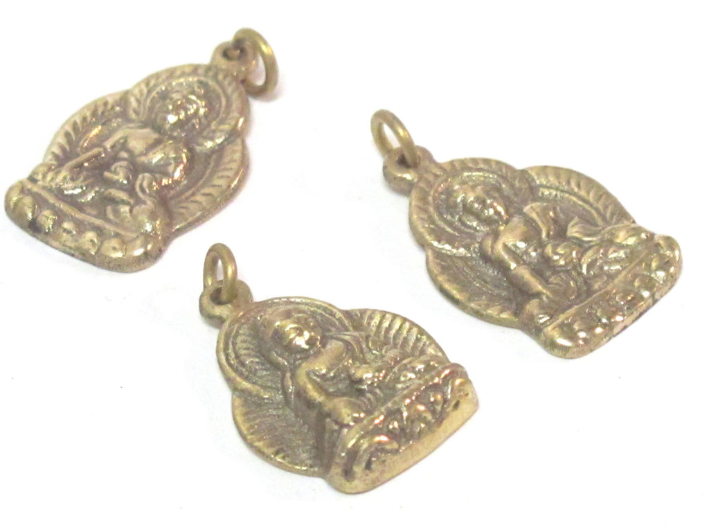 1 pendant - Tibetan pendant buddha pendant tibet Nepal metal brass Buddha charm pendant medicine buddha charm from Nepal -- CP127