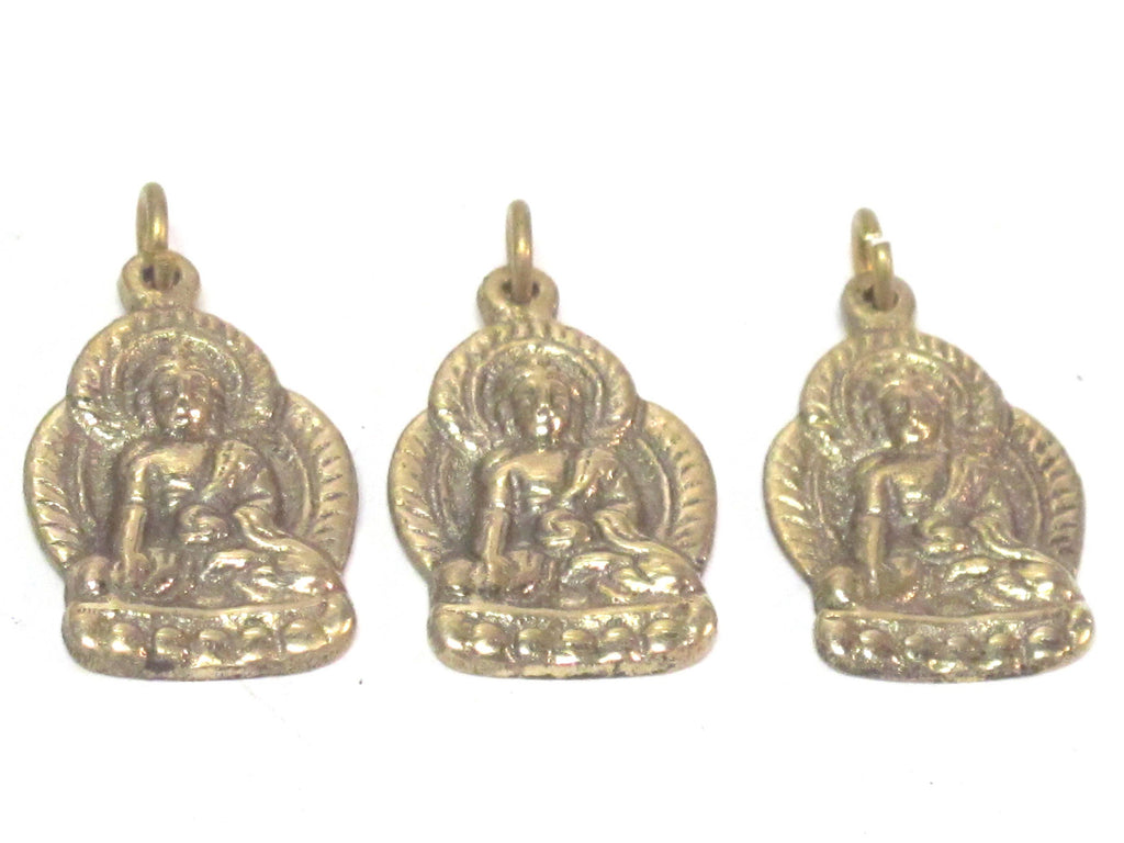 1 pendant - Tibetan pendant buddha pendant tibet Nepal metal brass Buddha charm pendant medicine buddha charm from Nepal -- CP127