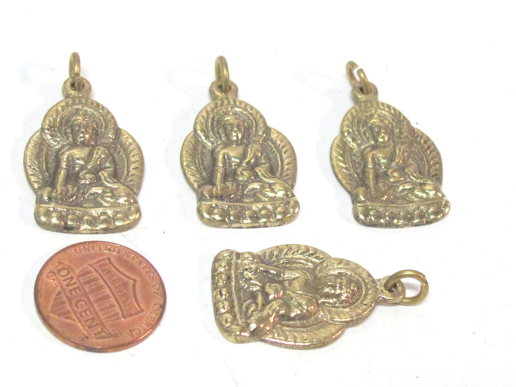 1 pendant - Tibetan pendant buddha pendant tibet Nepal metal brass Buddha charm pendant medicine buddha charm from Nepal -- CP127
