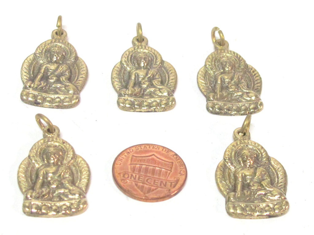 1 pendant - Tibetan pendant buddha pendant tibet Nepal metal brass Buddha charm pendant medicine buddha charm from Nepal -- CP127