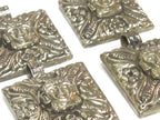 1 pendant - Tibetan silver square shape Buddha pendant with fish symbol design carved on other side - PM588D