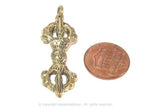 1 pendant - Tibetan vajra dorje Brass pendant from Nepal - CP047B