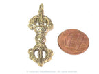 1 pendant - Tibetan vajra dorje Brass pendant from Nepal - CP047B