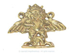 Ethnic Nepal Bird King Garuda Eagle Brass Pendant with double bail hole on sides - CP046B custom design copyright Nepalbeadshop