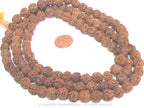 Rudraksha beads -108 beads-Natural Rudraksha seed beads from Nepal 9 - 10 mm - tibetan mala supplies Nepal rudraksha beads ML072A