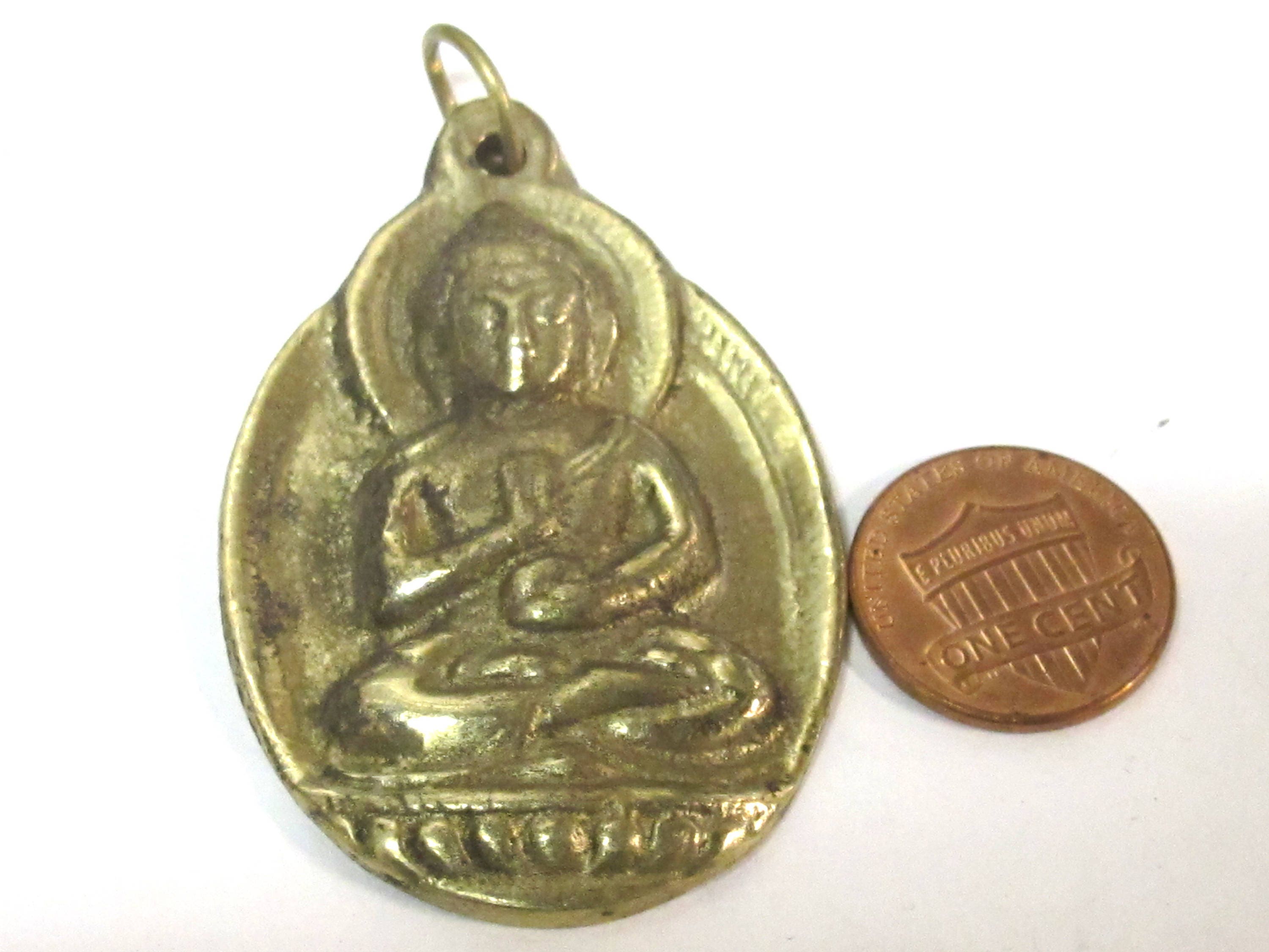 3 Pendants set - Large size Tibetan Brass Buddha pendants - CP025s