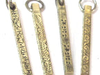 1 pendant - Tibetan rectangular cuboid shape om mantra and tribal design pendant -- PM156a