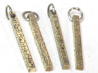1 pendant - Tibetan rectangular cuboid shape om mantra and tribal design pendant -- PM156a