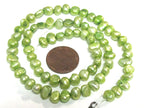 1 Full strand - Green color freshwater cultured pearl beads 15 inches strand - PL030C