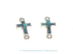 2 cross charm connectors - Small size Paua Shell inlaid cross charm connectors - 2 pieces - BD360T
