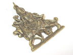 1 Pendant - Large size Hindu Goddess revered Durga Maa Sherawali Brass amulet pendant - CP129