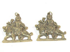 1 Pendant - Large size Hindu Goddess revered Durga Maa Sherawali Brass amulet pendant - CP129