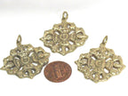 1 Pendant - Tibetan double dorje vajra brass pendant Nepal - CP131
