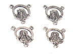 10 pieces - Rosary center medal piece connectors antiqued silver color small charms dual sided - rosary making - GB063s