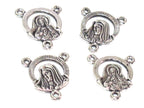 10 pieces - Rosary center medal piece connectors antiqued silver color small charms dual sided - rosary making - GB063s