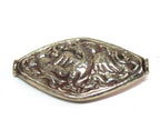 1 Bead - Dual sided large size Tibetan silver eagle phoenix bird carving repousse bead from Nepal - BD221B