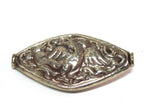 1 Bead - Dual sided large size Tibetan silver eagle phoenix bird carving repousse bead from Nepal - BD221B