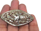 1 Bead - Dual sided large size Tibetan silver eagle phoenix bird carving repousse bead from Nepal - BD221B