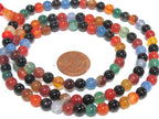 108 beads small 6 mm size mix color agate mala making Beads supply - ML003B