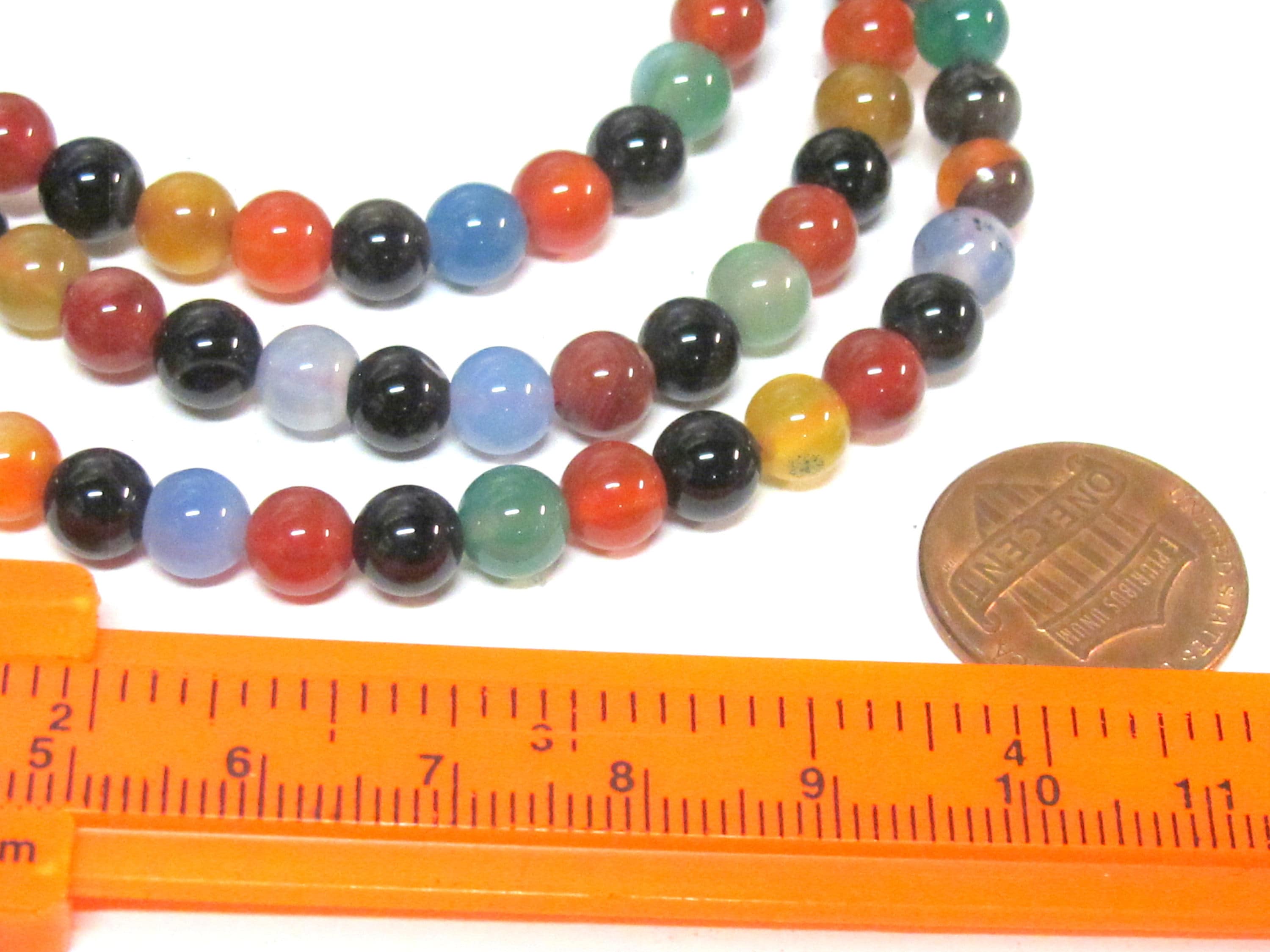 108 beads small 6 mm size mix color agate mala making Beads supply - ML003B
