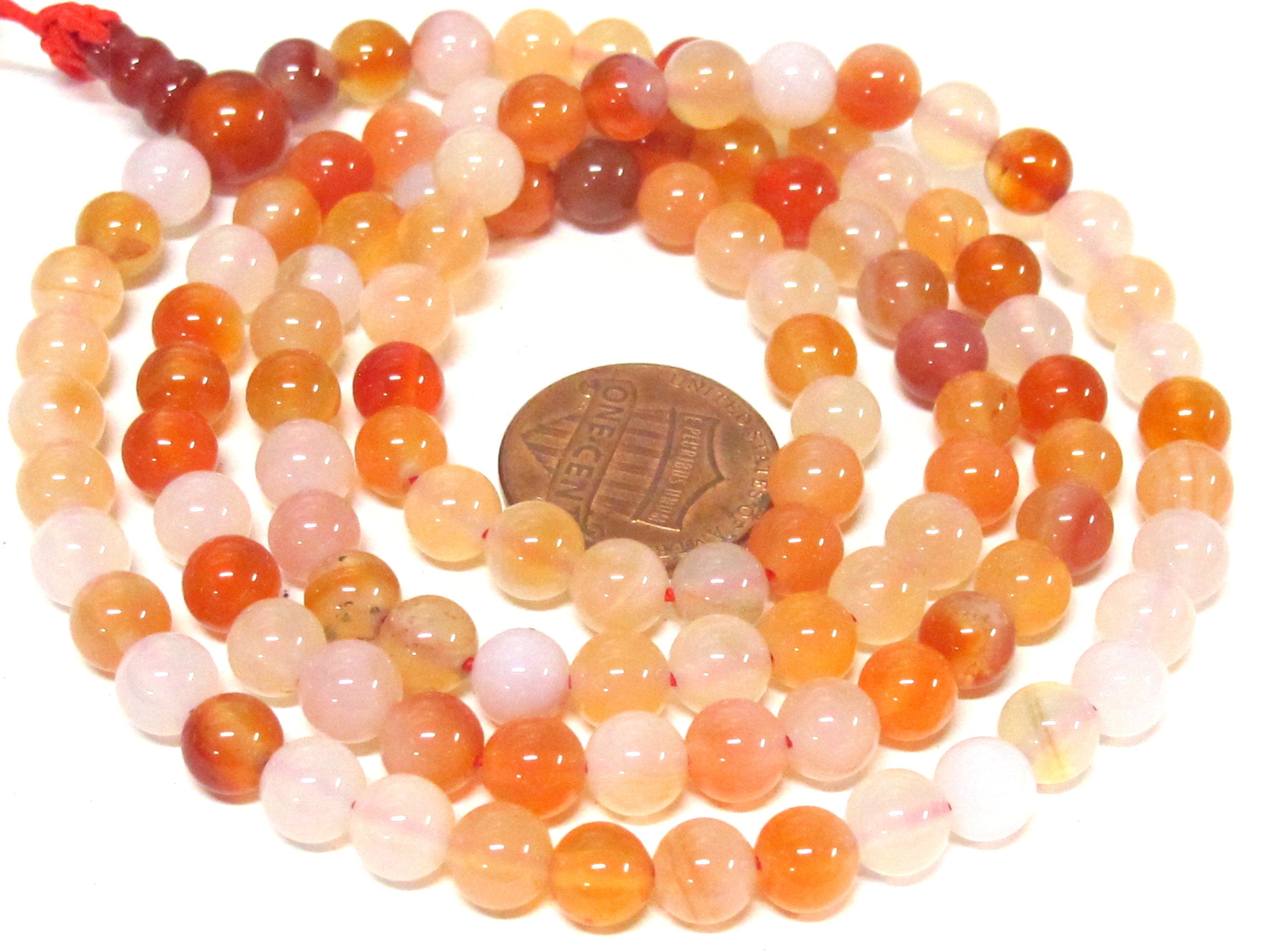 108 beads small 6 mm size mix brown color tones agate mala making Beads supply - ML003C
