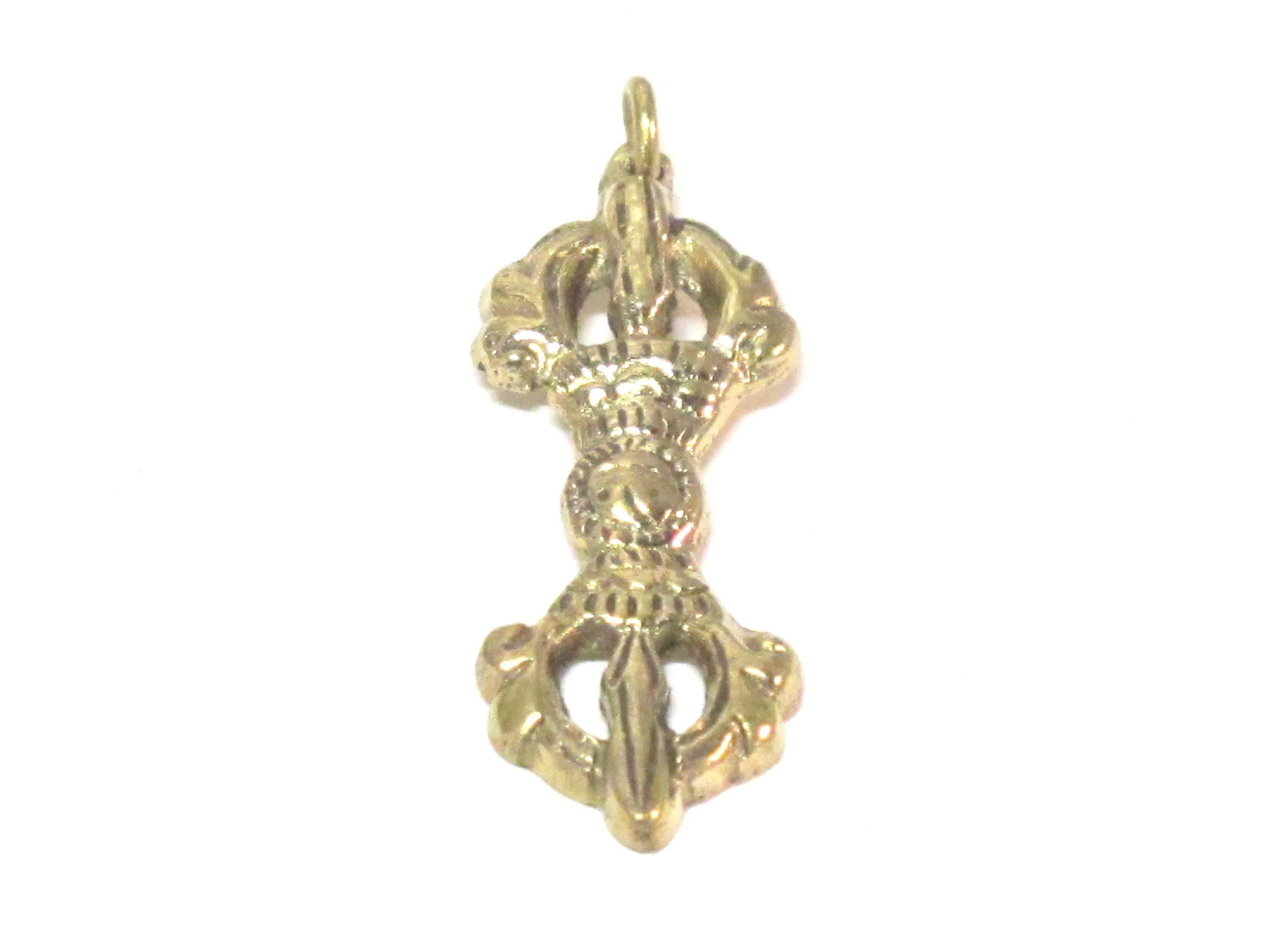 1 pendant - Tibetan vajra dorje Brass pendant from Nepal - CP047B