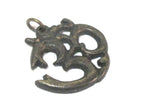 1 Pendant - Tibetan Brass Om pendant from Nepal with antiqued finish - CP021B