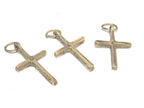 6 pendants lot - Small size Tibetan solid brass cross charm pendants - PM259D custom designs copyright Nepalbeadshop