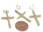 6 pendants lot - Small size Tibetan solid brass cross charm pendants - PM259D custom designs copyright Nepalbeadshop