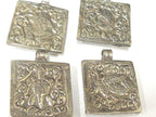 1 pendant - Tibetan silver square shape Buddha pendant from Nepal - PM588E