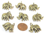 1 Pendant - Small size ethnic Tibetan solid brass elephant pendant from Nepal - CP132s