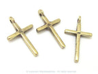 6 pendants lot - Small size Tibetan solid brass cross charm pendants - PM259D custom designs copyright Nepalbeadshop