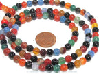 108 beads small 6 mm size mix color agate mala making Beads supply - ML003B