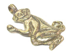 1 Pendant - Tibetan brass monkey pendant with floral carving on other side from Nepal - PM598