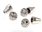 3 sets - Guru bead set - Tibetan lotus flower petal design 3 hole Guru bead 8 mm x 9 mm with column bead set - GB061s