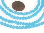 1 Full strand - 16 inches Faceted bicone AB blue crystal glass beads 4 mm size - AB031K