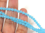 1 Full strand - 16 inches Faceted bicone AB blue crystal glass beads 4 mm size - AB031K