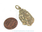 1 Pendant - Hindu Lord Shiva symbol trident snake brass charm pendant - CP130