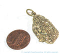 1 Pendant - Hindu Lord Shiva symbol trident snake brass charm pendant - CP130
