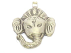 1 Pendant - Beautiful lord Ganesha Ganpati pendant with reverse side floral carving temple decor charm jewelry supply from Nepal - CP133