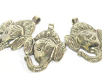 1 Pendant - Beautiful lord Ganesha Ganpati pendant with reverse side floral carving temple decor charm jewelry supply from Nepal - CP133