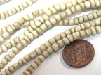 50 beads - Small size spacer Ghana cream cream white color african glass beads - AB005B
