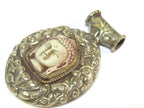 1 Pendant - Large Tibetan antiqued silver color Buddha pendant with Lotus flower carving - PM336E