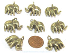 1 Pendant - Small size ethnic Tibetan solid brass elephant pendant from Nepal - CP132s