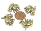 1 Pendant - Small size ethnic Tibetan solid brass elephant pendant from Nepal - CP132s