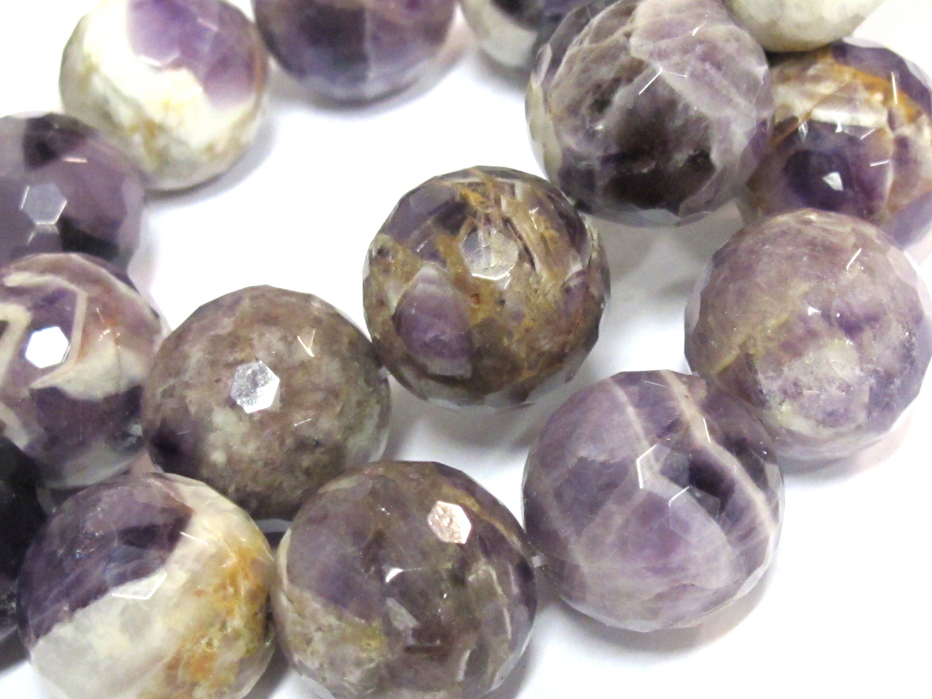 4 beads - Large 17 - 18 mm size faceted Natural amethyst gemstone beads - GM399C